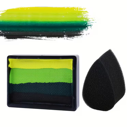Neon Split Cake Body Paint Set with UV Reactive Glow | Multi-Color Face and Body Paint for Parties and Festivals