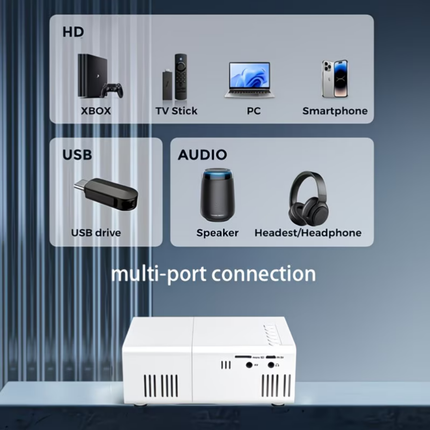 Portable Mini Projector with 1080P Support | Compact Home Theater for Movies and Gaming