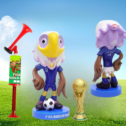 Portable Air Horn Set with Megaphone & Mascot Figurine | Loud Noise Maker for Sports and Events