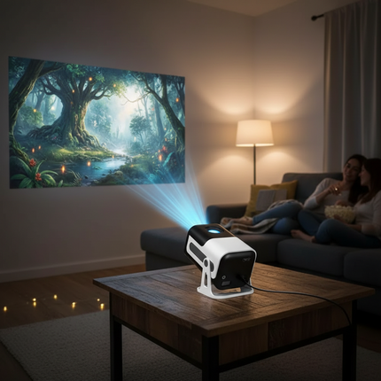 Mini Projector with WiFi & Bluetooth - Portable HD Cinema Experience for Movies & Gaming