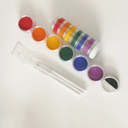 Rainbow Split Cake Body Paint Set with Multi-Color Blend | Easy Washable Formula for Creative Face and Body Art