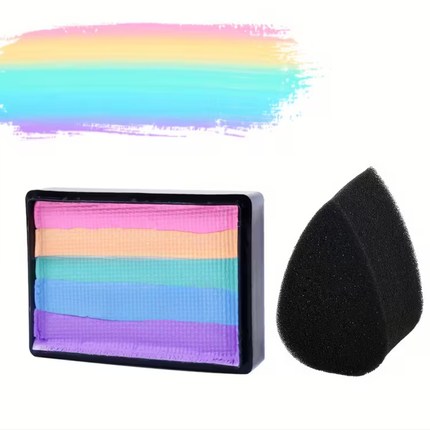 Neon Split Cake Body Paint Set with UV Reactive Glow | Multi-Color Face and Body Paint for Parties and Festivals