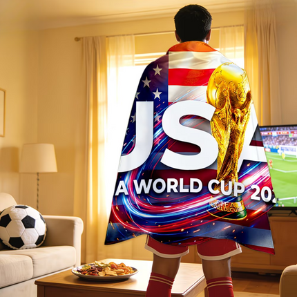 USA Flag Soccer Fan Cape Banner for World Cup | Lightweight & Versatile Supporter Accessory