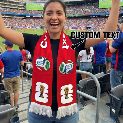 Custom Mexico Flag Scarf with Personalized Text | Versatile Game Day Accessory for Soccer Fans