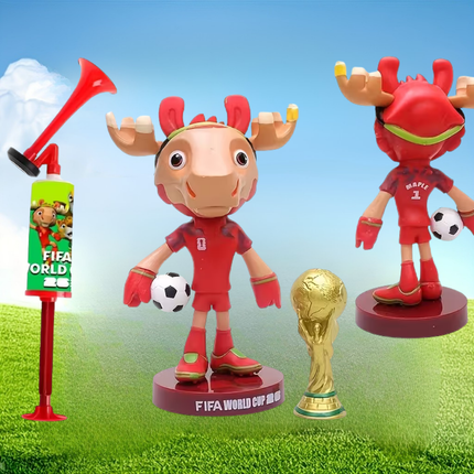 Portable Air Horn Set with Megaphone & Mascot Figurine | Loud Noise Maker for Sports and Events