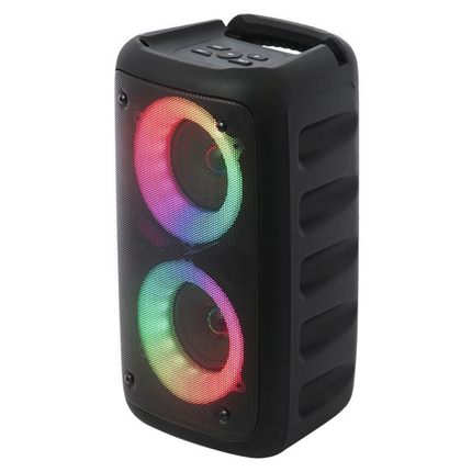 Bluetooth Karaoke Machine with Dual Wireless Microphones | Portable Speaker with Music-Synced LED Lights for Home and Parties