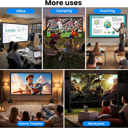 Portable Projector Screen with Stand for Easy Setup | Stable Viewing for Outdoor and Indoor Movies