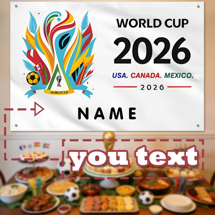 Mexico Flag Wall Banner with Custom Text | Personalized Soccer Fan Decor for Game Day Celebrations