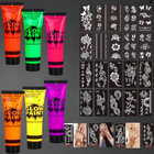 Face Paint Set, UV Glow in the Dark Paint for Body, Neon Blacklight Body Paint for Halloween and Festivals_00