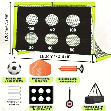 Soccer Target Training Goal with Pop-Up Design | Portable Goal for Accurate Shooting Practice