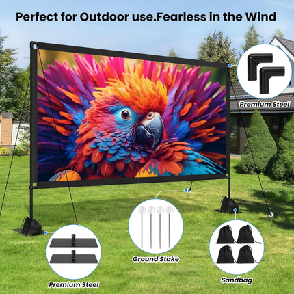 Portable Projector Screen with Stand for Easy Setup | Stable Viewing for Outdoor and Indoor Movies