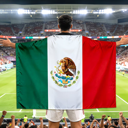 Flag Banner Soccer Cape with Mexico-Inspired Design | Wearable Fan Decor for Game Day Celebrations