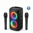 Portable Karaoke Machine with 2 Wireless Microphones, Portable Bluetooth Speaker for Parties, Portable Speaker with LED_00