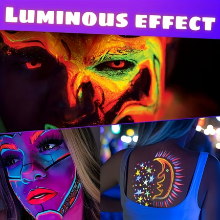Glow in the Dark UV Body Paint Set for Parties | Neon Colors with Easy Application for Vibrant Designs