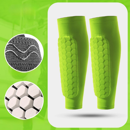 Football Shin Guard Sleeves with Honeycomb Padding | Compression Support for Enhanced Protection and Comfort