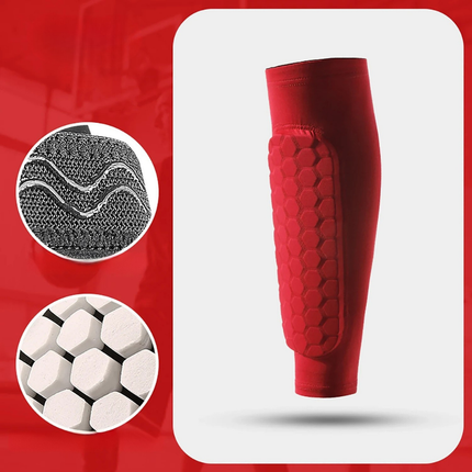 Football Shin Guard Sleeves with Honeycomb Padding | Compression Support for Enhanced Protection and Comfort