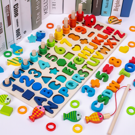 Montessori Wooden Activity Board for Toddlers with Cognitive Games | Interactive Learning Toy for Early Development