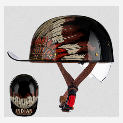 Baseball Cap Motorcycle Helmet, Half Helmet with Quick Release Strap – image 16