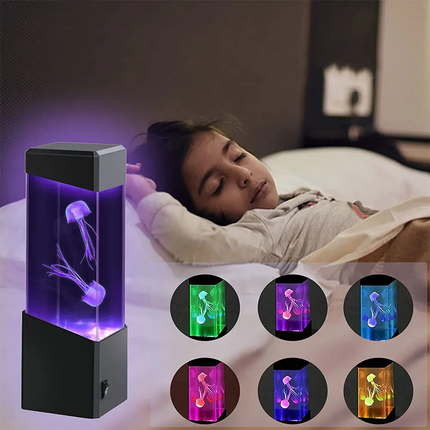 LED Jellyfish Lamp, Color Changing Mood Light with Lifelike Moving Jellyfish for Living Room and Office