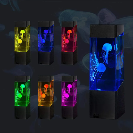 LED Jellyfish Lamp, Color Changing Mood Light with Lifelike Moving Jellyfish for Living Room and Office