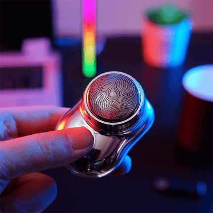 Portable Electric Shaver, USB Rechargeable Compact Travel Razor in Black, Blue, Green or Silver, Pocket-Size Grooming Tool