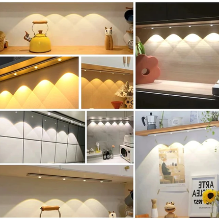 Motion Activated Light Bar with USB Charging, 4 Sizes 20cm to 60cm, Minimalist Design in Piano Black or Space Silver