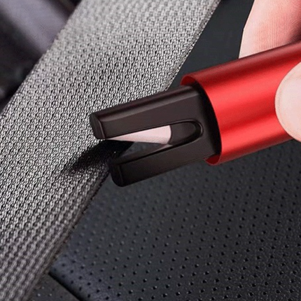 Car Emergency Escape Tool with Window Breaker and Seatbelt Cutter, Metal Safety Hammer for Vehicles, Red or Black