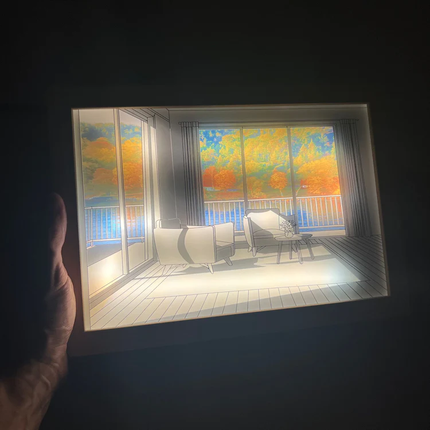 Illuminated Wall Art Panel, 11 Scenic Designs and 2 Sizes, Glowing Decor for Living Room and Bedroom