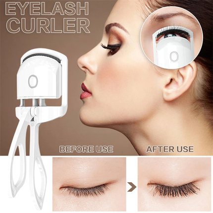 Heated Eyelash Curler with 10 Second Heat Up, Soft Silicone Arch Design Electric Lash Curler for Long Lasting Curls