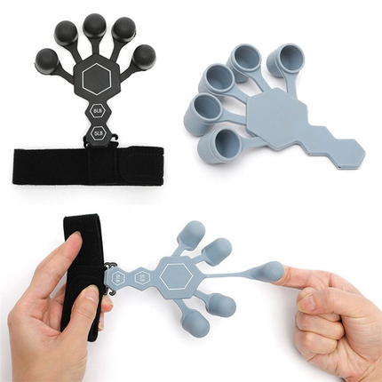Silicone Finger Strength Trainer, Compact Portable Grip and Finger Exerciser for Climbing, Tennis and Guitar