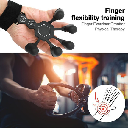 Silicone Finger Strength Trainer, Compact Portable Grip and Finger Exerciser for Climbing, Tennis and Guitar