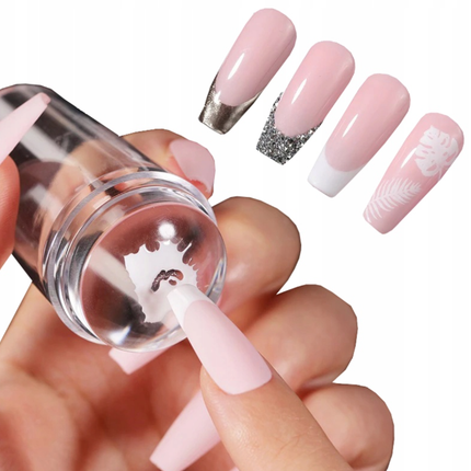French Tip Nail Stamper with Silicone Stamping Head and Precision Design for Easy At-Home Nail Art