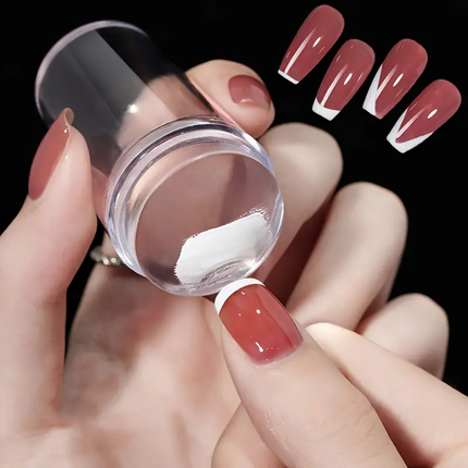 French Tip Nail Stamper with Silicone Stamping Head and Precision Design for Easy At-Home Nail Art
