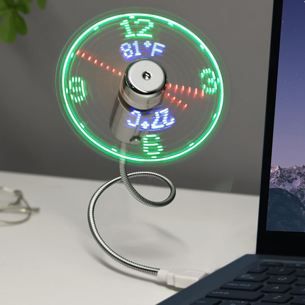 USB LED Desk Fan with Adjustable Speed & Colorful Display for Cool Convenience