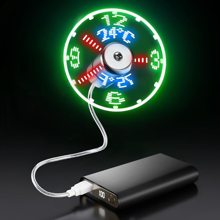 USB LED Desk Fan with Adjustable Speed & Colorful Display for Cool Convenience