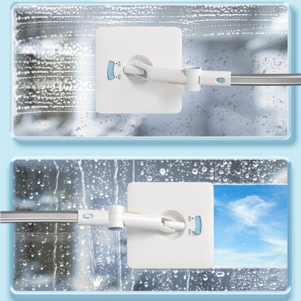 Window Cleaning Brush with Extendable Long Handle, Streak Free Head and Ergonomic Grip, No Ladder Needed