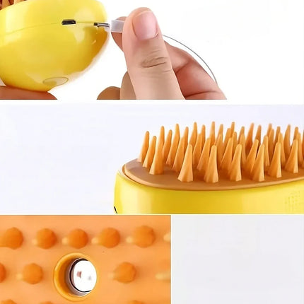 Rechargeable Pet Grooming Brush with Steam Function | Effective Cleaning for All Fur Types
