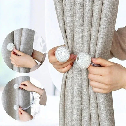 Pearl Magnetic Curtain Buckles with Elegant Design | Chic Closure for Home Decor