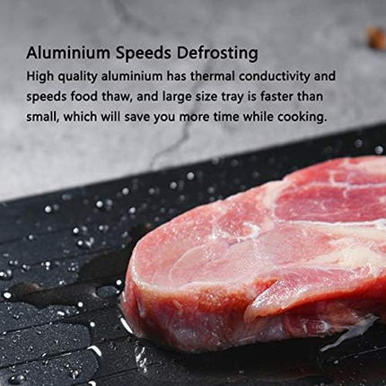 Defrosting Tray for Frozen Meat, Large Aluminium Thawing Plate with Non Stick Coating, No Electricity Needed