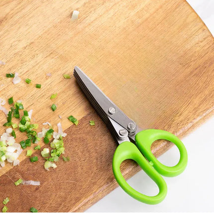 Herb Scissors with Cleaning Comb, Multi Blade Stainless Steel Kitchen Shears for Parsley and Chives