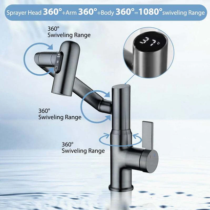 SmartFlow Intelligent Faucet with Touch Control & Digital Display | Modern Design for Effortless Water Management