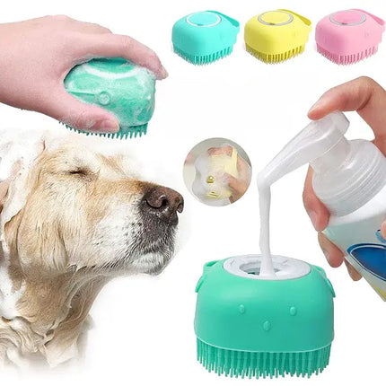 Pet Grooming Brush with Soft Bristles, Gentle Coat Cleaning Brush with Non Slip Grip, Easy Clean Design, 3 Colours