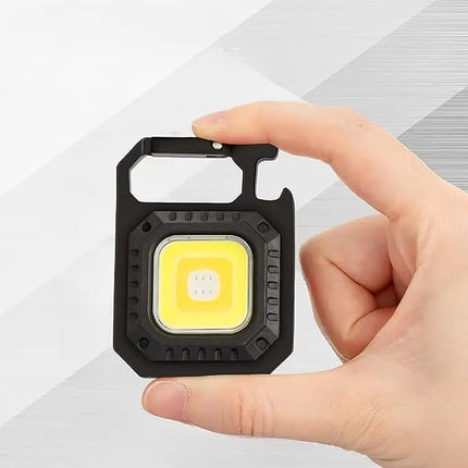 Keychain Flashlight with Magnetic Back and Bottle Opener, USB Rechargeable LED Pocket Torch for Everyday Carry