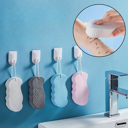 Exfoliating Bath Sponge, Super Soft Reusable Body Scrubber for Daily Shower Exfoliation, No Body Wash Needed
