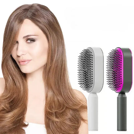 Self-Cleaning Hair Brush with Easy Detangling | Effortless Styling for All Hair Types