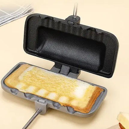 Non-Stick Sandwich Pan with Even Heat Grill Press and Corrugated Crimp Edge, Kitchen and Campfire Toastie Maker