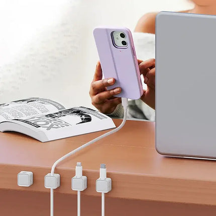 Magnetic Cable Clips for Desk, Cord Organizer That Holds Charging Leads in One Spot and Keeps Wires Off the Floor
