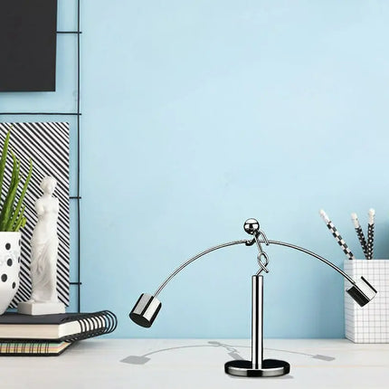 Stainless Steel Balancing Sculpture with Modern Design | Unique Home Decor for Creative Spaces