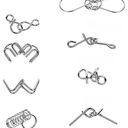 Metal Puzzle Rings Brain Teaser Set, Interlocking Puzzles to Take Apart and Reassemble, Screen Free Fidget