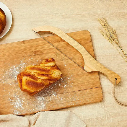 Bread Bow Knife for Crusty Loaves, Bow-Shaped Bread Slicing Knife with Comfortable Grip for Even Homemade Bread Slices